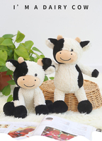 Jouets en peluche de vache de 30 cm, animaux en peluche, jouet en peluche pour enfants, vache en peluche douce, jouet en peluche