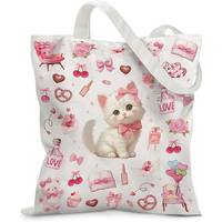 Sac fourre-tout en toile florale VeloKomo pour thérapeute logopéthrapeute - Décoration lettres importées, réutilisable, thème thérapie, cadeau pour femme