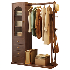 Modern Solid Wood <b>Coat</b> Rack <b>Hooks</b> <b>Shelves</b> Freestanding Multifunction Storage for Bedroom Living Room Hotel Furniture Durable - Product Image 2
