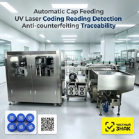 Machine de marquage laser automatique avec alimentateur de bouchons, trieuse, inspection par vision et rejet pour la traçabilité des bouchons de bouteilles en plastique