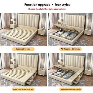 Letto Matrimoniale di Lusso in Acciaio Inossidabile con Rivestimento in Pelle Genuina, Disponibile in Oro, <span class=keywords><strong>Beige</strong></span>, <span class=keywords><strong>Grigio</strong></span> <span class=keywords><strong>e</strong></span> <span class=keywords><strong>Bianco</strong></span> - Product Image 5