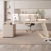 Bureau de direction en bois, mobilier de bureau modulaire, nouveau design, bureau de direction avec éclairage LED