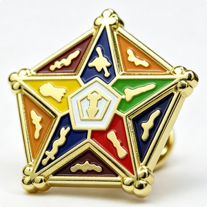 Pin de Solapa Personalizado de Aleación de Zinc con Esmalte Duro y Baño de Oro UV, con Símbolo Religioso en Forma de Estrella, Ideal para Graduaciones, Aniversarios, Clubes o como Regalo de Recuerdo - Product Image 2