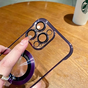 Coque de téléphone à aspiration électromagnétique à chargement sans fil Coque <span class=keywords><strong>rigide</strong></span> PC sans cadre pour iPhone 16 15 17 Pro Max Coque pour iPhone 13 14 - Product Image 3