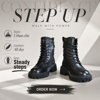 Bottines noires de luxe pour femmes - Élégantes en cuir PU, à lacets et fermeture éclair, confortables, décontractées, automne/hiver, talon plat, antidérapantes