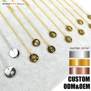 Yüksek Parlaklıkta Oyma Çiçek Desenli Titanyum Kolye Özel Altın Gümüş Renkli Paslanmaz Çelik Zincir Kolye - Product Image 1