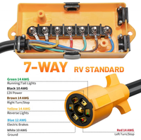 Cordon de remorque OEM à prise 7 voies Boîte de jonction à 7 pôles Bornes de remorque 8FT 7 gangs Boîte électrique pour recâblage RV Camper Trailer Light
