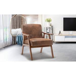 DB <b>Mid</b>-<b>Century</b> Modern <b>Accent</b> <b>Chair</b> with Extra-Thick Backrest Solid Wood Wingback <b>Chair</b> for Home Office and Living Room - Product Image 3