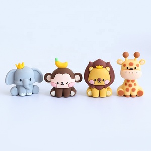 Figurines en plastique PVC souples au toucher caoutchouté, petits animaux OEM : tigre, lion, éléphant, singe, girafe, zèbre - Product Image 2