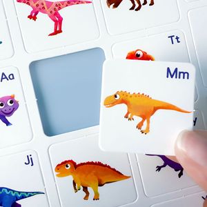 Livre d'activités en papier silencieux pour bébés et tout-petits, avec dessins animés mignons, thème <span class=keywords><strong>dinosaure</strong></span>, chiffres et corps humains, pour développer les compétences de vie et les jeux amusants, jouet cadeau en papier artistique - Product Image 6