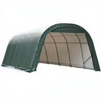 Abri de voiture portable vert 12'x20'x8' à structure ronde en acier thermolaqué avec toile en polyéthylène, facilement assemblable, pour le stationnement et le stockage de voitures