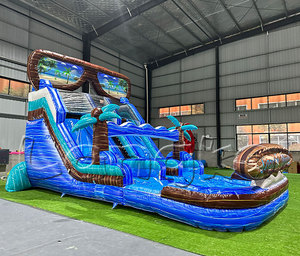 Mùa hè vui vẻ <span class=keywords><strong>Inflatable</strong></span> bãi biển theo chủ đề trượt nước <span class=keywords><strong>Inflatable</strong></span> vui vẻ bên hồ bơi Đồ chơi trượt - Product Image 4