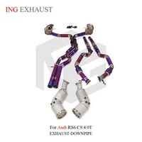 Échappement complet en titane ING (Downpipe + CatBack) pour Audi RS6 C8 4.0T, kit Valvetronic ultra-léger haute performance, vente en gros