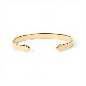 Bracelet jonc en acier inoxydable plaqué or jaune 14 carats PAVOI pour femmes |   Tu peux y arriver ! Mantra gravé réglable | - Product Image 3