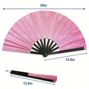 Éventails pliables décoratifs à paillettes avec logo personnalisé, éventails à main pliables pour la danse - Product Image 5