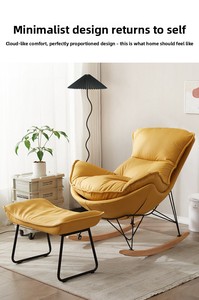 Repose-pieds ottoman en métal pour canapé, chaise à bascule, design nordique, revêtement en tissu technologique - Product Image 5