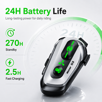   Casque de moto 5.3 avec interphone 1000mAh IPX6, commande vocale IA hors ligne, positionnement iOS et réponse automatique