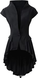 Chaqueta de Estilo Gótico Medieval Renacentista Steampunk para <span class=keywords><strong>Mujer</strong></span>, Chaleco Victoriano con Cintura en Cascada, <span class=keywords><strong>Disfraz</strong></span> de <span class=keywords><strong>Vampiro</strong></span> para Halloween - Product Image 6
