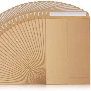 Enveloppes de pièces de monnaie kraft de graines petites enveloppes jaunes auto-adhésives avec mini enveloppes en papier à rabat gommé