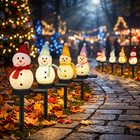 Lumières solaires de Noël à brancher dans le sol pour personnes âgées, décoration extérieure étanche pour maison enneigée, lumières d'ambiance pour cour