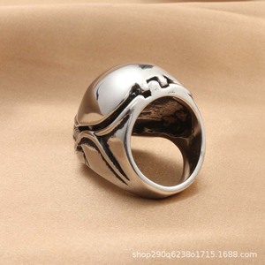 Shark Head <b>Ring</b> Men's Stainless Steel Retro <b>Silver</b> Animal Shape Jewelry Gift - Product Image 2