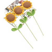 RB702 créatif chinois Rose tissé fleur Crochet tricoté laine artificielle à la main en peluche jouets Vase Table noël Graduation