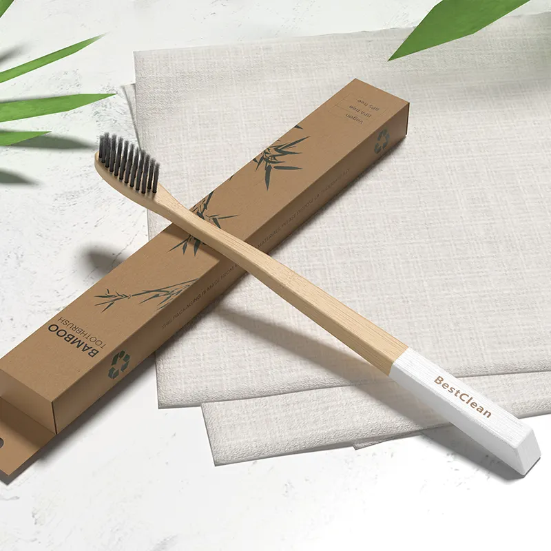 卸売環境にやさしい100% 生分解性天然竹木製ハンドルホテル竹歯ブラシ
