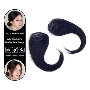 Franges à clipser 100% <span class=keywords><strong>cheveux</strong></span> humains naturels, perruque 2 pièces, franges à clipser longues, <span class=keywords><strong>frange</strong></span> latérale, postiches, extensions <span class=keywords><strong>de</strong></span> franges françaises - Product Image 1