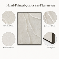 Peintures et arts muraux en gros, grand format encadré, prêts à accrocher, faits à la main, texture sable de quartz, toile blanche, impasto 3D, pour salon