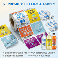 Autocollants en vinyle transparent imperméables pour bouteilles en plastique PET |   Étiquettes en rouleau personnalisées pour les lignes de mise en bouteille d'eau automatiques
