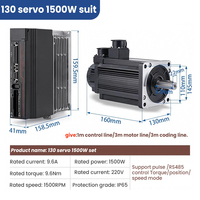 Moteur servo AC monophasé 220V 1500W avec couple de 6N.m et vitesse de 2500 tr/min, ensemble compact de contrôleur de moteur