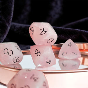 Juego de Dados de Cristal Multifacético Rosa Personalizados DND a <span class=keywords><strong>Precio</strong></span> de Mayoreo, Dados de Piedras Preciosas para Juegos de Rol - Product Image 4