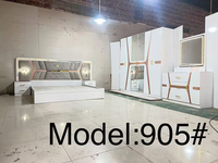 Meubles de chambre à coucher turcs en MDF, ensembles de chambre à coucher avec miroir et éclairage LED, lits king-size, commodes, ensembles de meubles de chambre à coucher