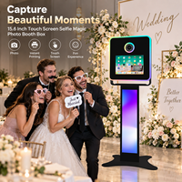 Kiosque photo en libre-service avec écran tactile de 15,6 pouces, machine à selfie avec imprimante pour centre commercial, hôtel, bar, mariage, événements, location