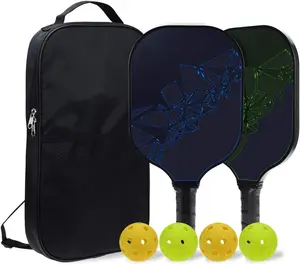 High Quality Carbon Fiber/Glass Fiber Pickle Ball Pickleball Paddle Racket Sets