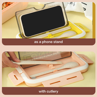 Boîte en plastique sans BPA, logos personnalisés, boîte à bento portable, durable, passe au micro-ondes et au lave-vaisselle, boîtes à lunch scolaires pour enfants, triple niveau, 1-3L