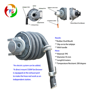 Attrezzatura Avvolgitubo Rimovibile per Scarico Veicoli Fengshen <span class=keywords><strong>Auto</strong></span> Garage SPRING RECORD, Strumento Semiautomatico per Riparazione Fumi, Diametro 76mm - Product Image 1