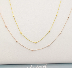 Nouveau collier de perles en or massif 18 carats délicat et délicat pour femmes avec pendentif assorti - Product Image 2