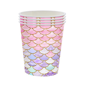 Ensemble de vaisselle jetable pour fête d'anniversaire de <span class=keywords><strong>petite</strong></span> sirène, écologique, assiettes en papier, bannière, nappe, émail coloré pour <span class=keywords><strong>petite</strong></span> sirène - Product Image 6