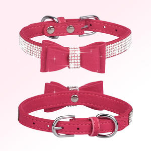 Produsen kilau kristal mewah berlian imitasi personalisasi berkilau kalung anjing peliharaan dengan dasi kupu-kupu - Product Image 4