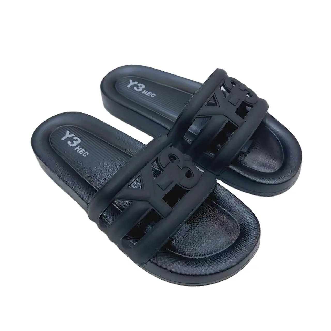 Soft PU Slides Sandalen Custom Slides Logo Plus Size Schuhe Summer Cool Slipper Kunden spezifische Boxen für Männer