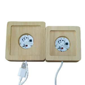 VUÔNG đèn căn cứ khắc pha lê đứng khe cắm thẻ gỗ rắn dẫn ánh sáng phát ra cơ sở Milky Way pha lê đèn ngủ chủ - Product Image 2