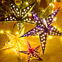 Ornement lanterne étoile à cinq papiers de 60 cm Décoration étoile de l'avent de Noël pour décorations murales et décorations de fête
