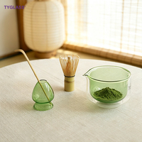 Support pour fouet à matcha en verre ambré avec logo personnalisé, résistant à la chaleur, accessoires pour le thé, compatible lave-vaisselle, support Chasen Naoshi, fabrication en usine