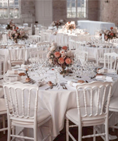 Chaises en résine plastique de luxe pour banquets d'hôtel, chaises blanches Napoléon pour événements de mariage