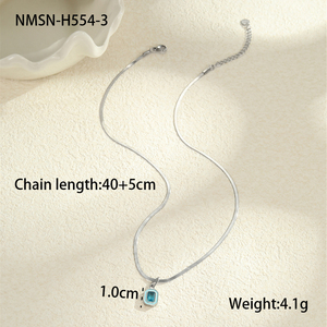 DIY kalung liontin hati warna-warni permen Korea Fashion rantai pisau baja tahan karat Aksesori Wanita grosir - Product Image 5
