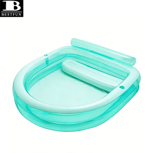 Kolam Renang Keluarga Tiup PVC Tebal dengan Kursi Bangku Terintegrasi, Sandaran, dan Tempat Cangkir untuk Anak-Anak dan Dewasa di Halaman Belakang - Product Image 6