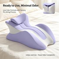 Oreiller ergonomique moderne en mousse à mémoire de forme à face plate pour le soutien du cou, idéal pour les dormeurs sur le ventre, pour les couples, avec logo personnalisé