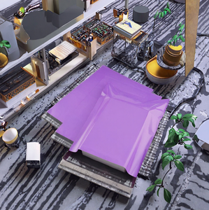 Sac d'expédition en poly biodégradable violet personnalisé, résistant aux déchirures, avec fermeture adhésive forte, épaisseur 3 mil, pour l'emballage de vêtements - Product Image 2
