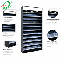 Étagère à cigarettes LED haute sur mesure de l'usine Keway avec éclairage LED
